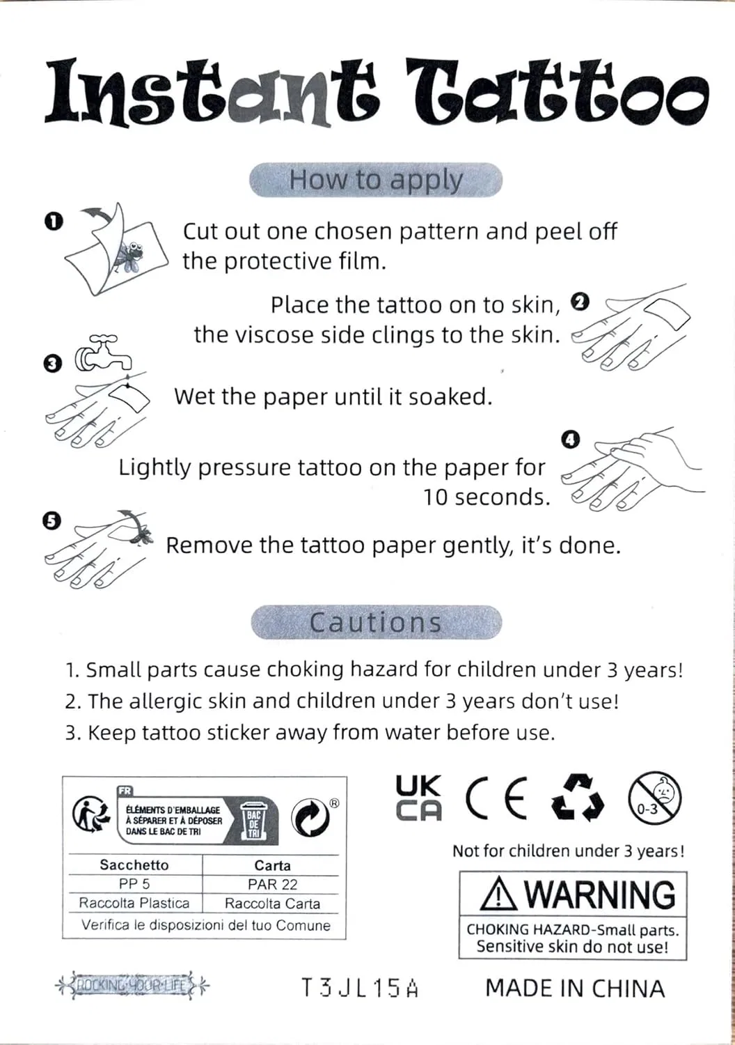 Набор временных татуировок с лисами 6 листов Beyondtattoos