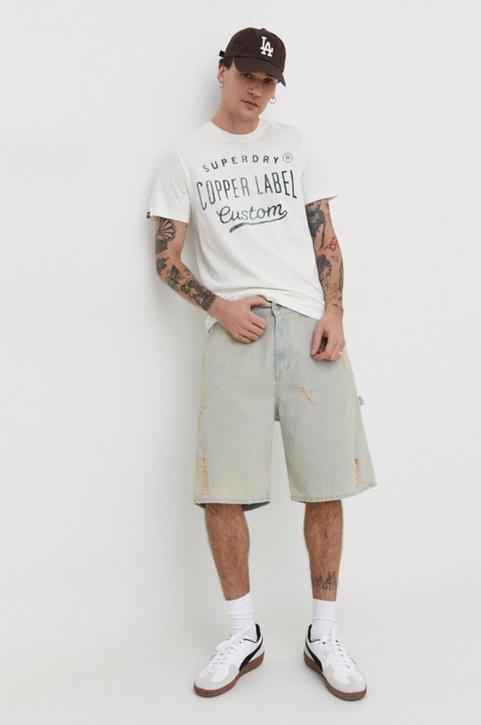 

Хлопковая футболка Superdry, бежевый