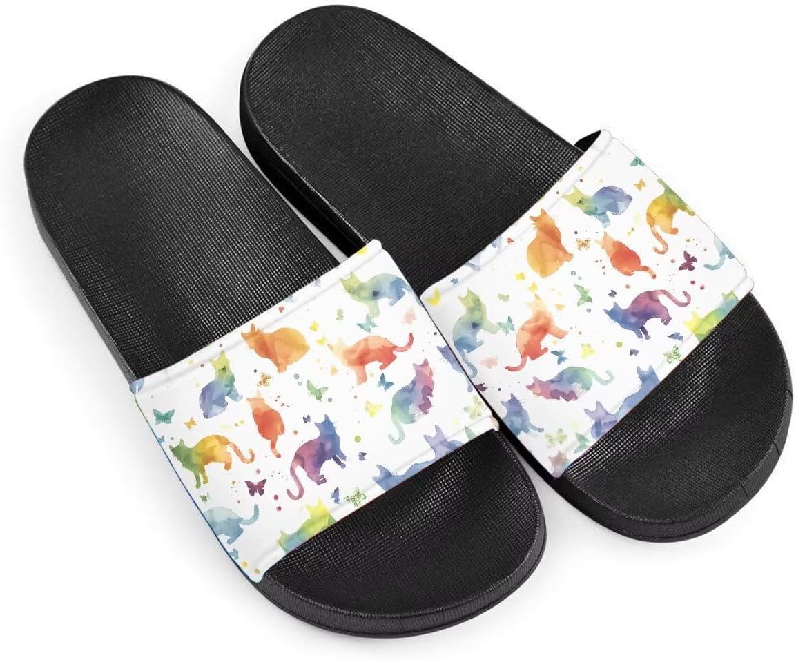 

Женские сандалии Комфортные Легкие Летние Сандалии Нескользящие Шлепанцы с Акварельным Рисунком Кошки Для Пляжа, Отеля, Для Дома и На Улице Getelinseng, чернильный