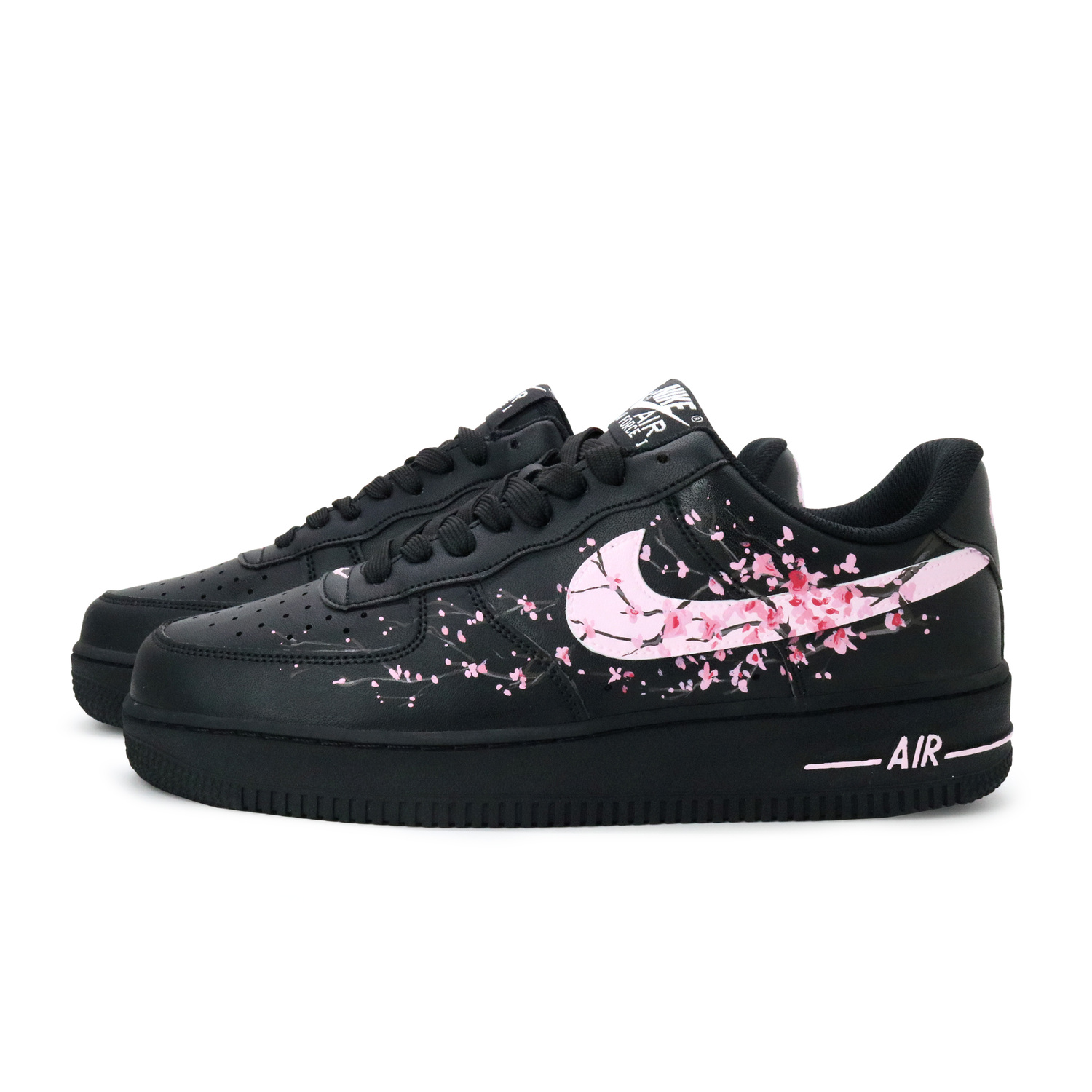 Кроссовки Nike Air Force 1 Plum Blossom черно-розовые — фото 3