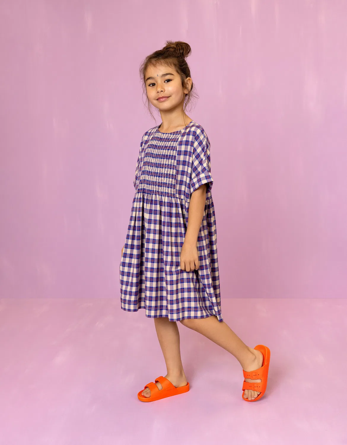 Платье с каре-узором Oilily, синее — фото 2