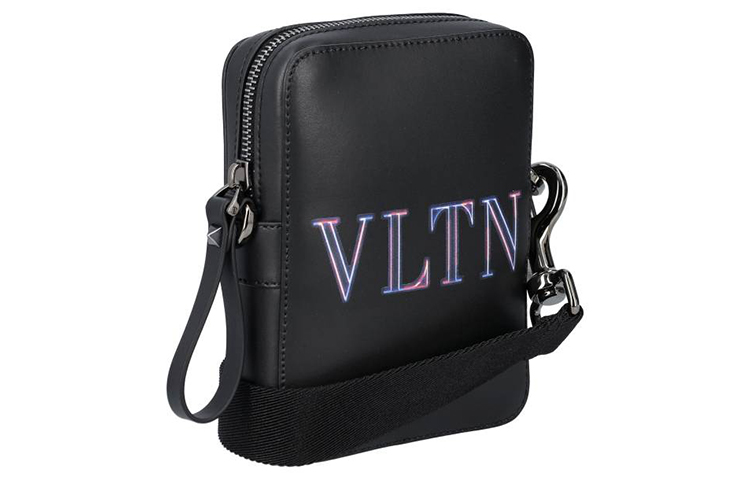 Valentino Сумка на пояс VLTN из телячьей кожи для телефона, черная мужская — фото 2