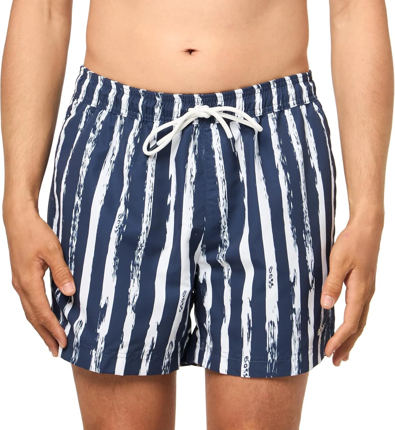 Плавки BOSS Men's Broken Stripe, темно-синий