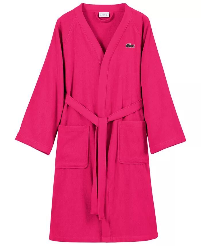 

Банный халат из пике из 100% хлопка с нашивкой-логотипом Lacoste Home, черный