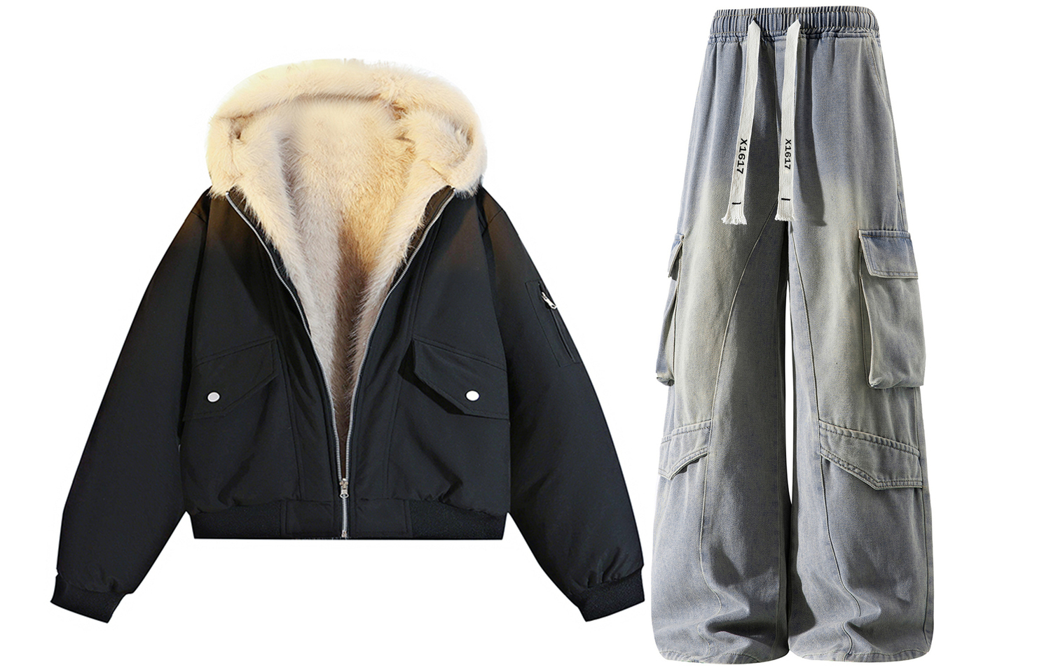 

Повседневный спортивный свитшот унисекс с круглым вырезом, утепленный и с флисовой подкладкой X1617, черный mountain hawk cotton jacket+желтый mud pants