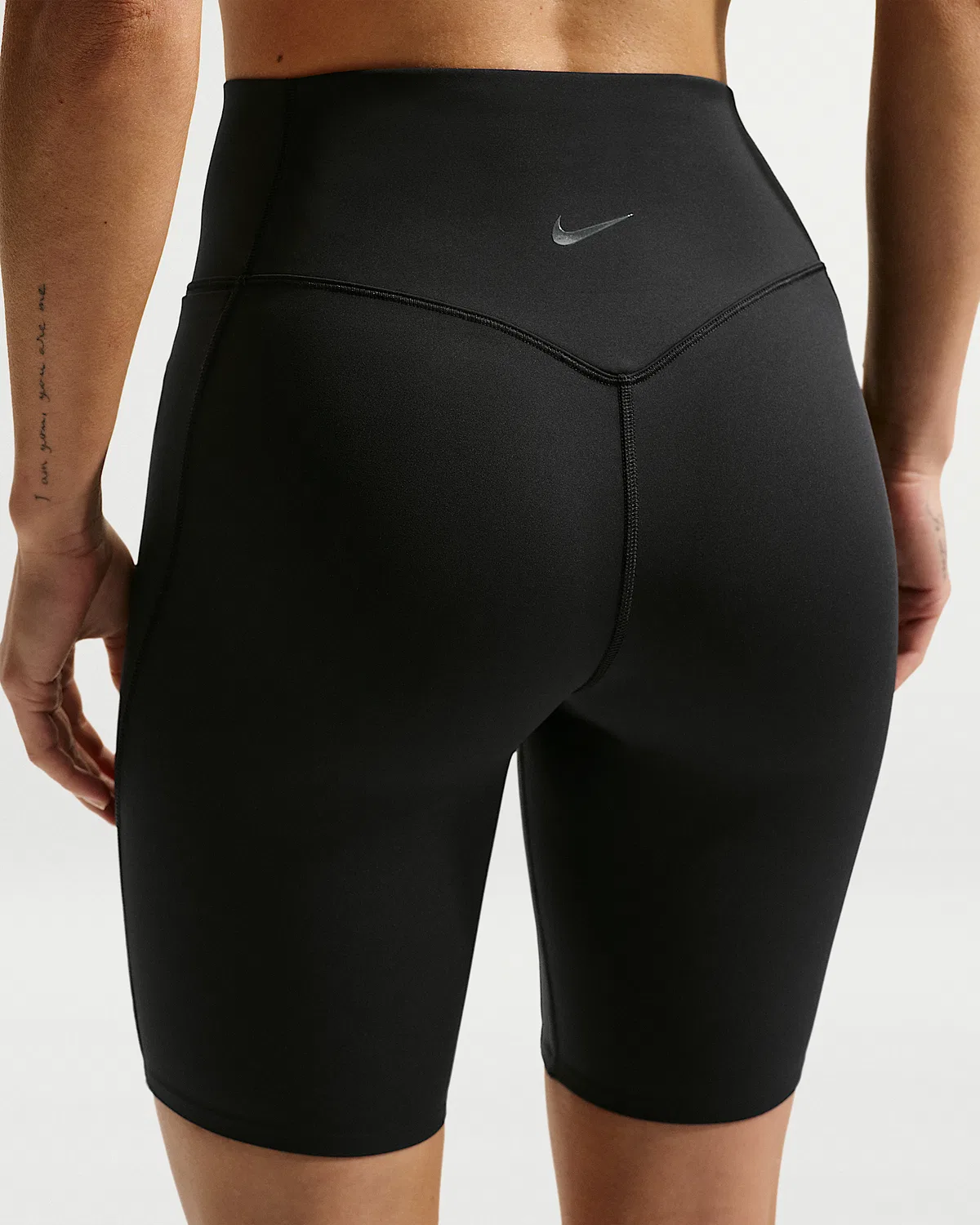Женские велосипедки Nike Universa с высокой посадкой 8" без переднего шва, Black/Anthracite/Dark Smoke Grey — фото 3