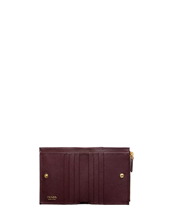 Небольшой кошелек из сафьяновой кожи Prada, красный — фото 2