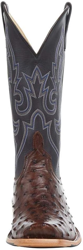 Мужская футболка и коллекция Horse Power, Kango Tobac Full Quill Ostrich. Черные ковбойские сапоги HP9505, ширина 36 см, коричневые — фото 3