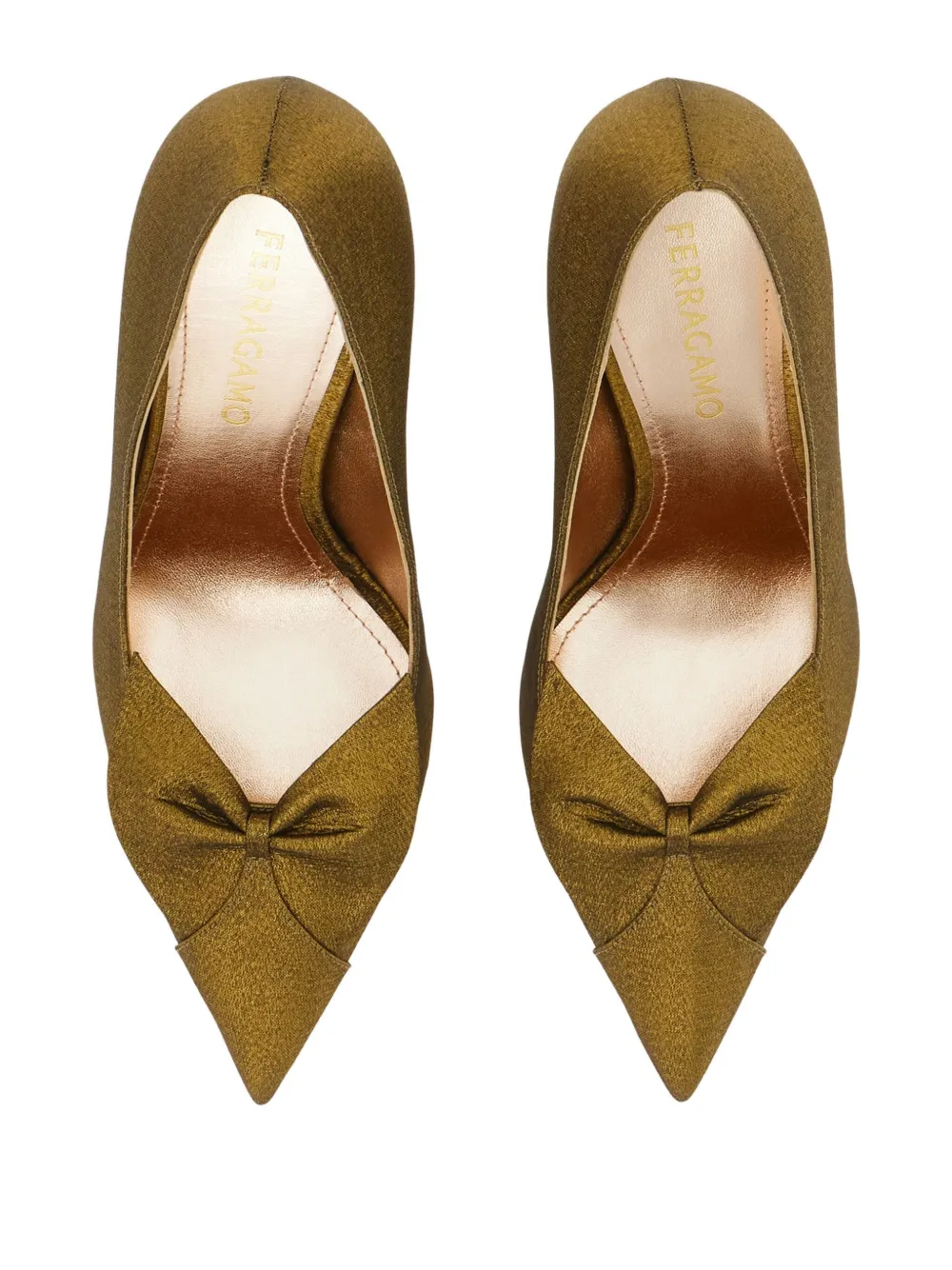 Туфли Bow 95 Ferragamo, зеленый — фото 4