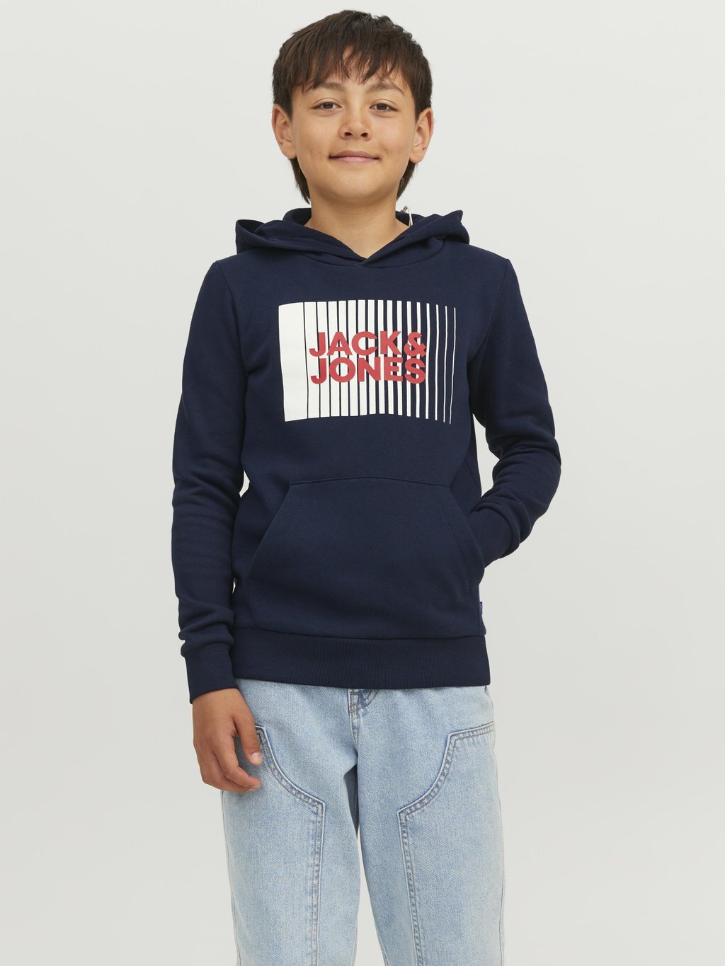 

Толстовка JJECORP LOGO HOOD PLAY Jack & Jones Junior, цвет navy blazer