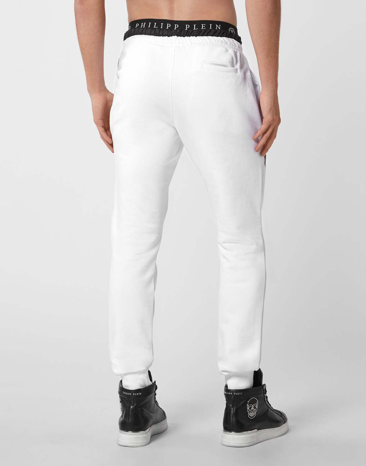 

Брюки для бега с шестигранником Philipp Plein, цвет White / Black