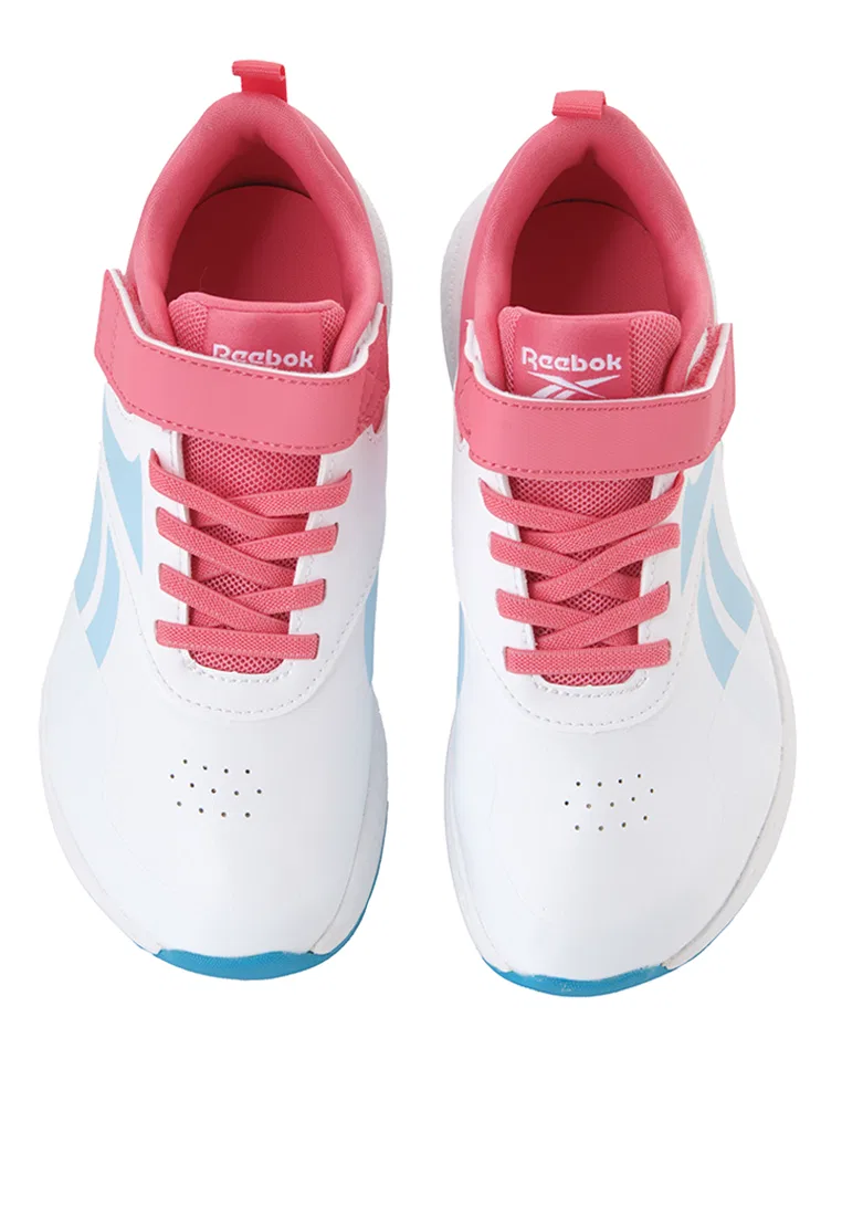 Кроссовки детские спортивные, стрейч-кружево и верхний ремешок, Nano Play Syn Stretch Lace & Top Strap Reebok, белый/синий/розовый — фото 4