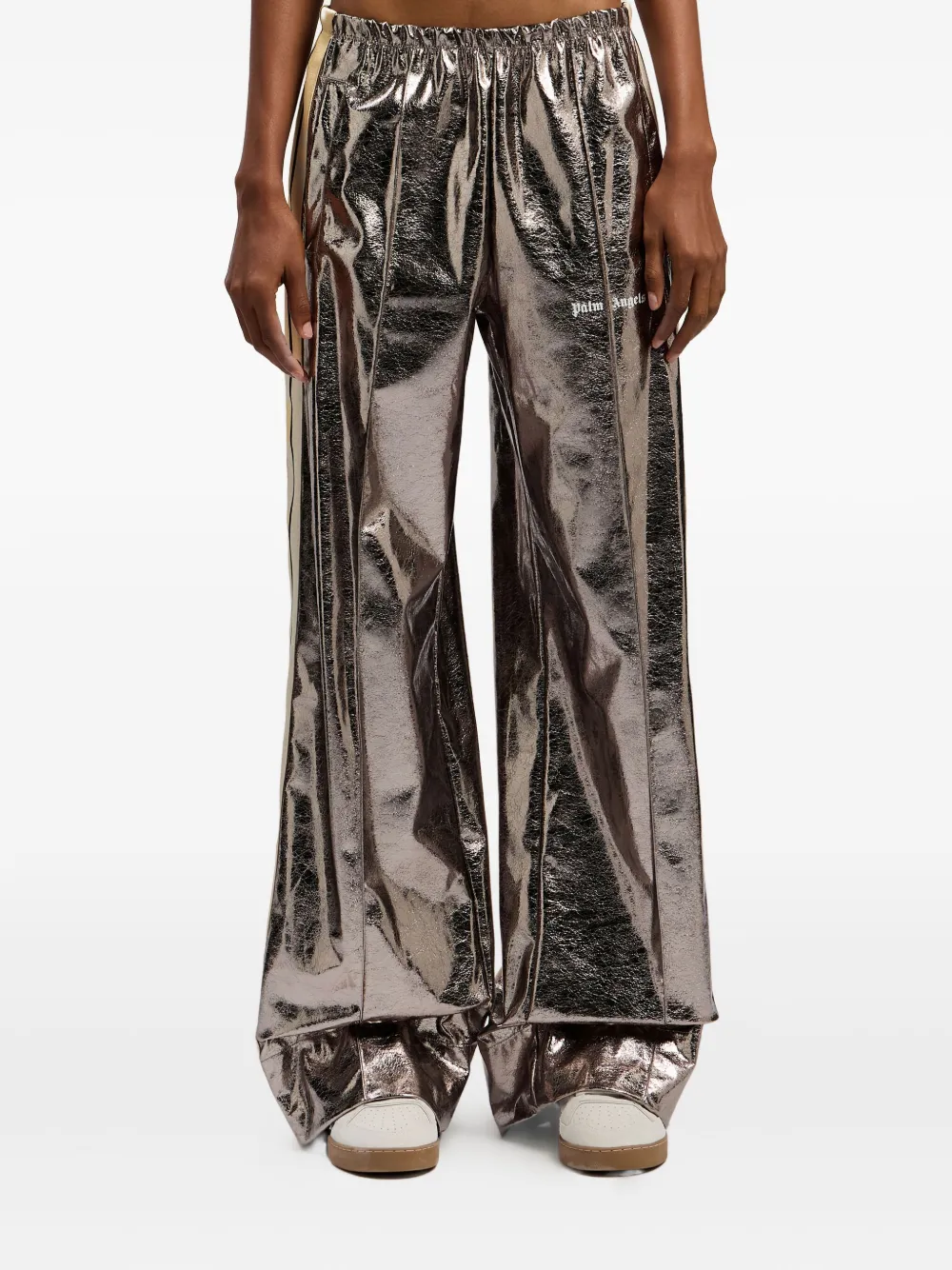 

Ламинированные спортивные брюки-клеш Palm Angels, серый