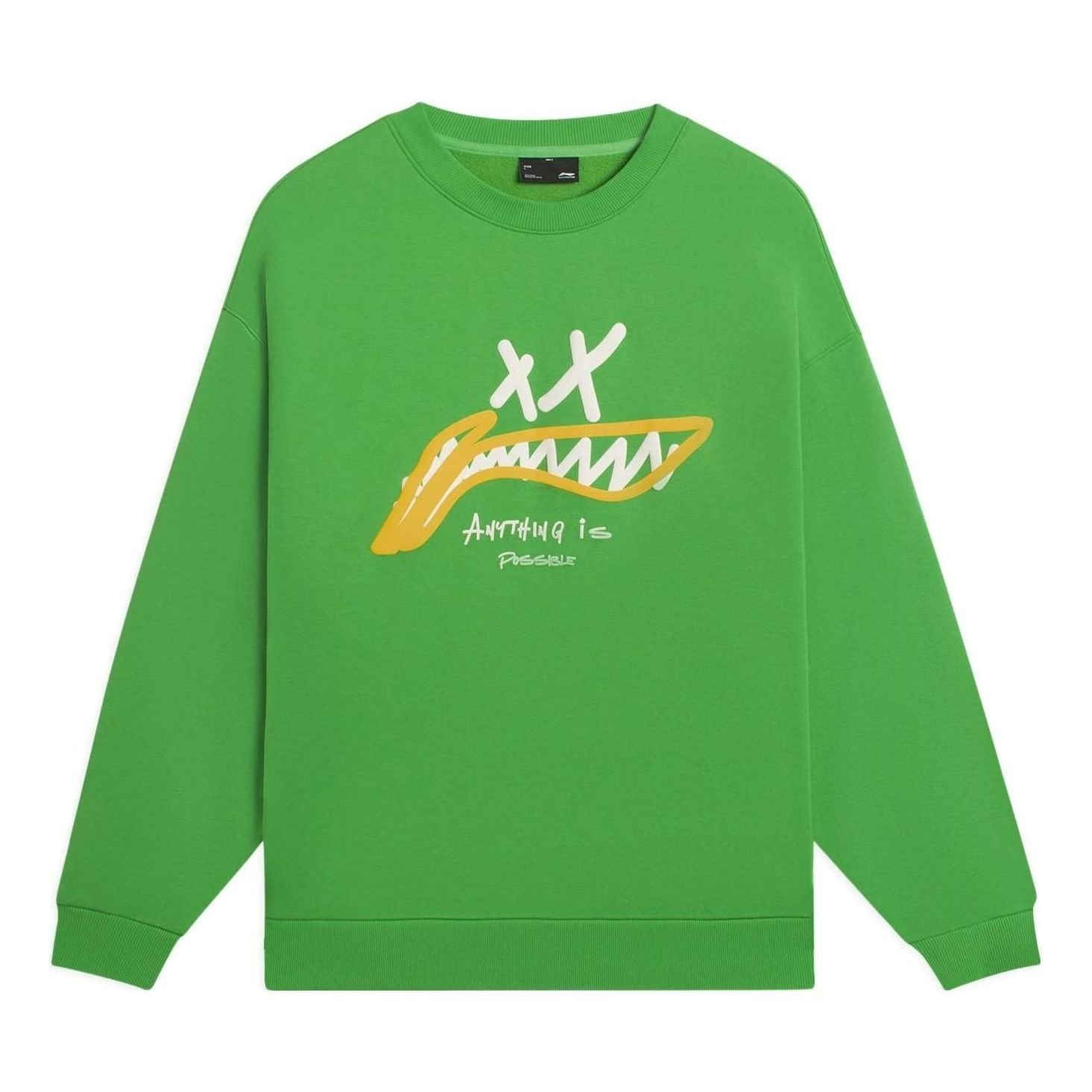 

Спортивная толстовка Li-Ning Anything Is Possible Graphic Sweatshirt 'Green' AWDSG91-3, зеленый
