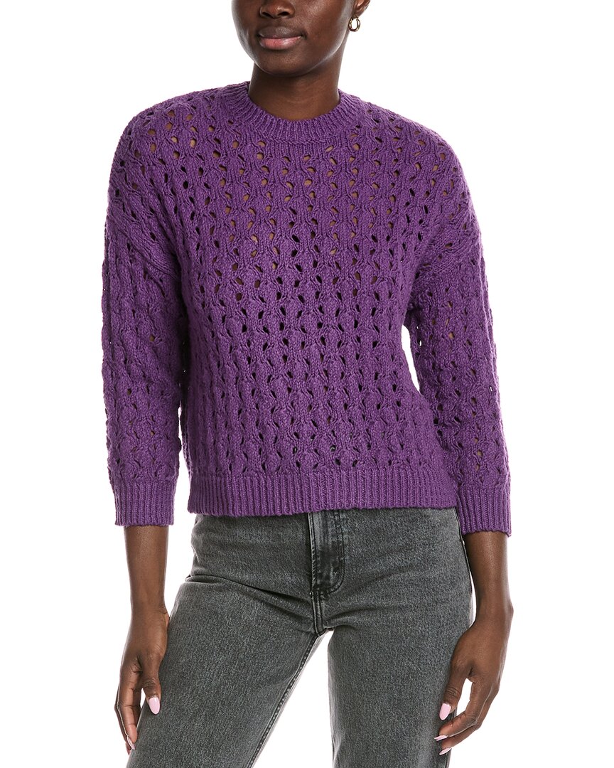 

Хлопковый свитер с объемной вязкой от Autumn Cashmere, фиолетовый