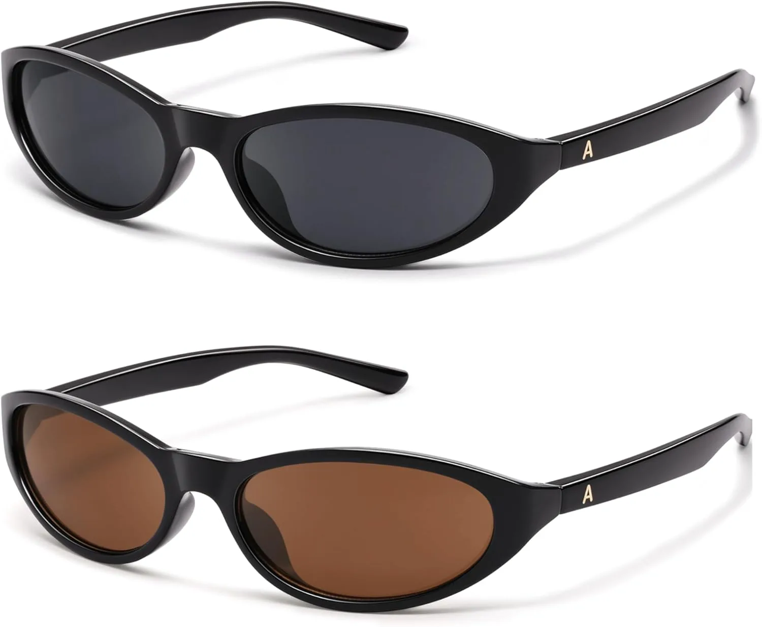 

Ретро-солнцезащитные очки Y2K овальной формы с защитой от УФ-излучения UV400 для женщин и мужчин, спортивные очки Rave 2026 AP3741 Appassal, P1 Black/Grey+black/Brown