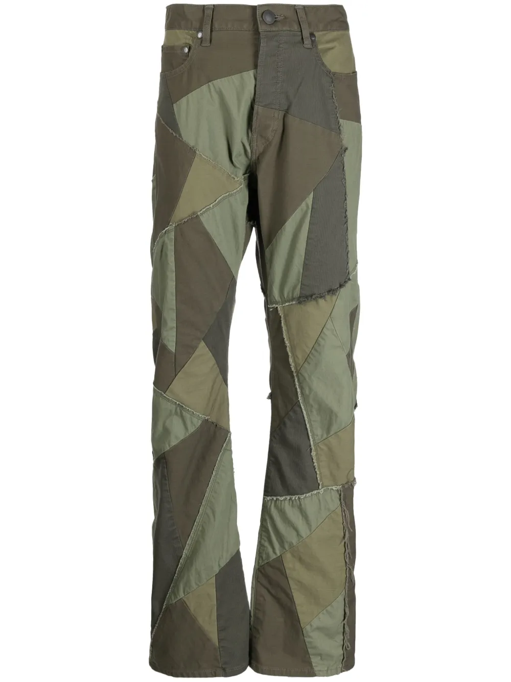 

Джинсы bootcut в технике пэчворк John Elliott, зеленый