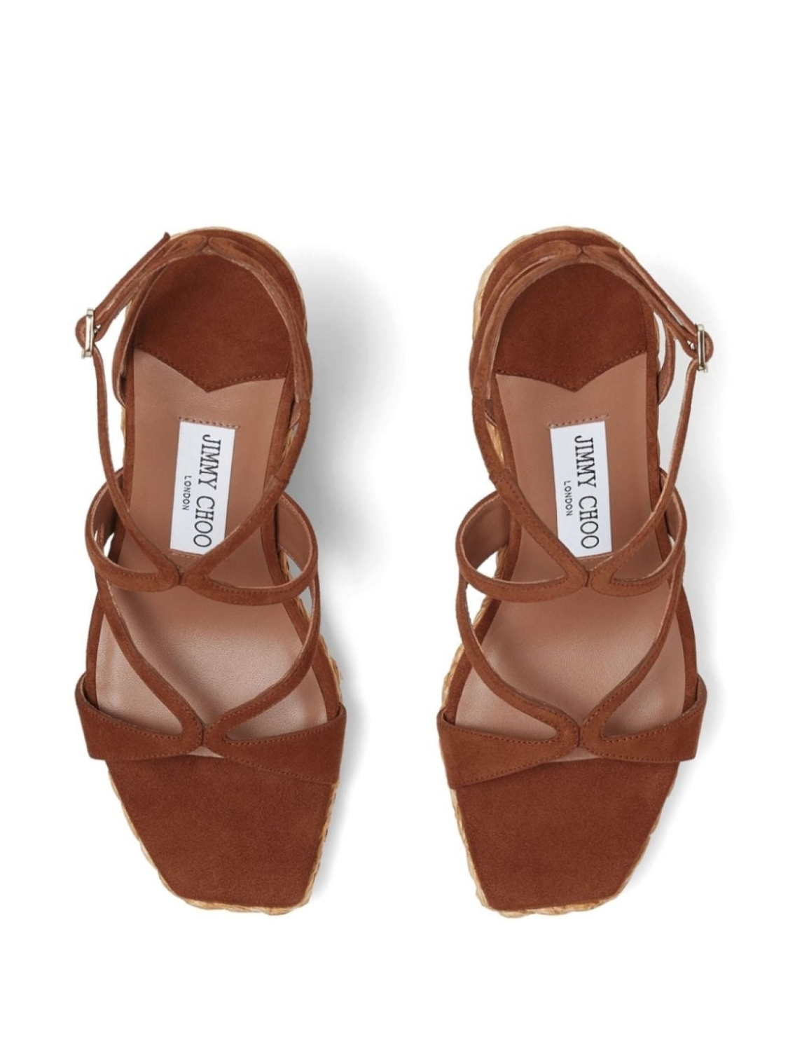 Jimmy Choo босоножки Ayla 110 на танкетке, коричневый — фото 4