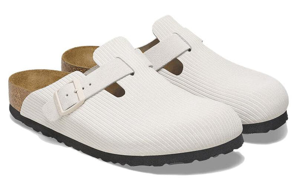 Тапочки boston suede leather embossed 'corduroy antique white' Birkenstock, белый — фото 4