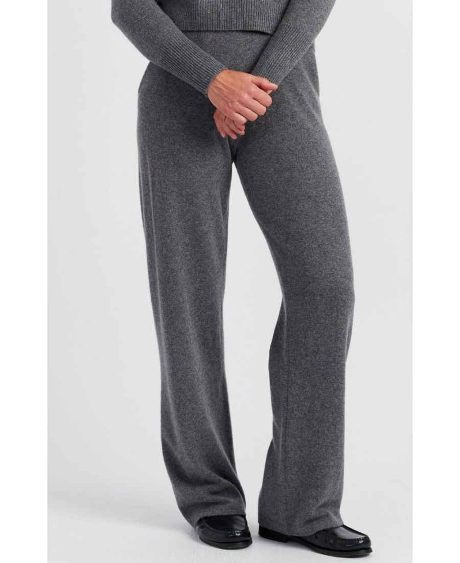 

Женские широкие брюки из чистого кашемира Chinti & Parker, Mid grey melange