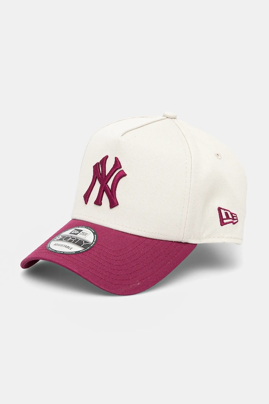 

Хлопковая кепка с козырьком New Era, бежевый