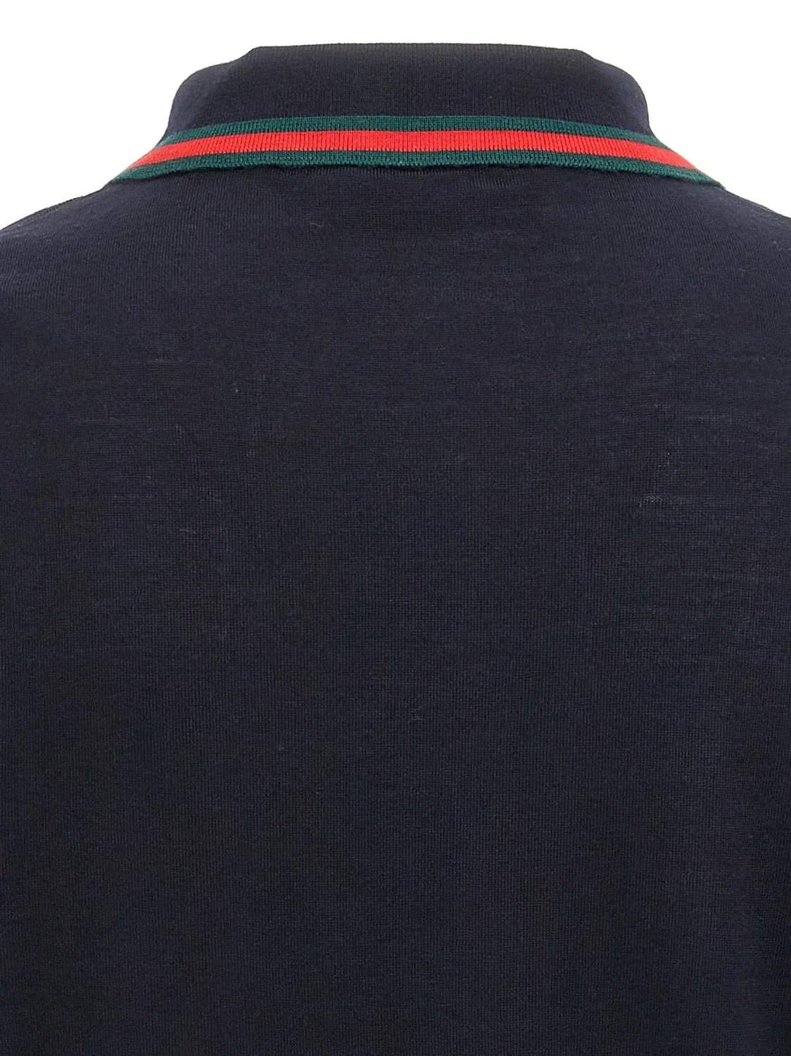 Рубашка-поло GUCCI шерстяная с лентой Web, синий — фото 4