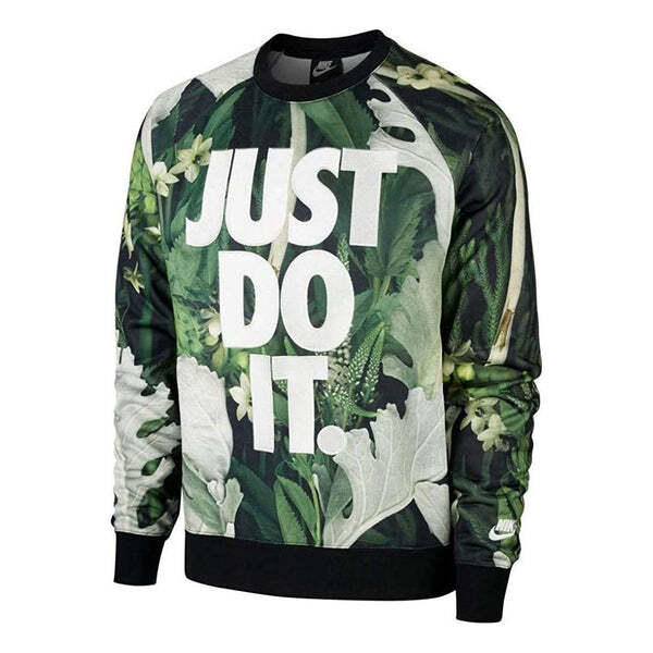 

Толстовка Nike Just Do It Floral Crew 'Green White', зеленый