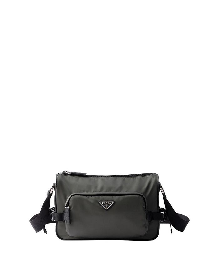 

Средняя плечевая сумка из переработанного нейлона и кожи Saffiano Prada, зеленый