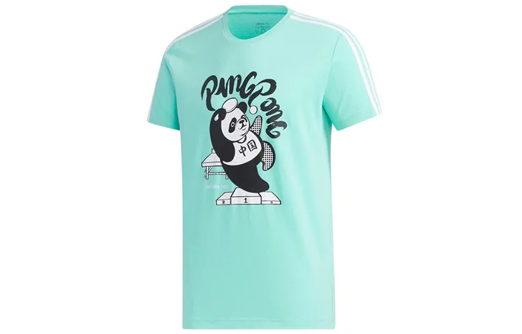 Adidas Neo Футболка мужская бирюзовая с круглым вырезом умеренно прямого кроя