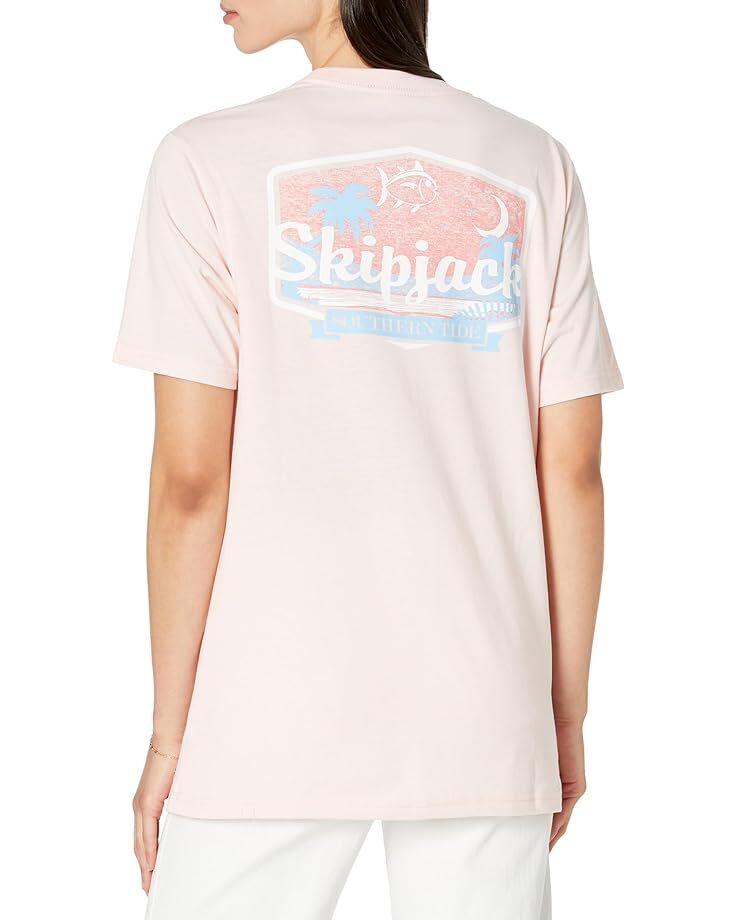 

Футболка Southern Tide Skipjack Beach Badge Tee, цвет Rose Blush