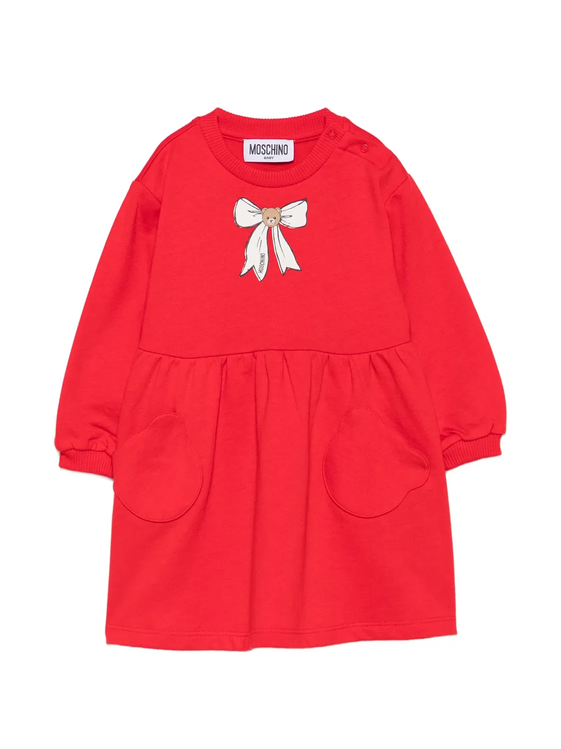 Платье с принтом Teddy Bear красное Moschino, красный