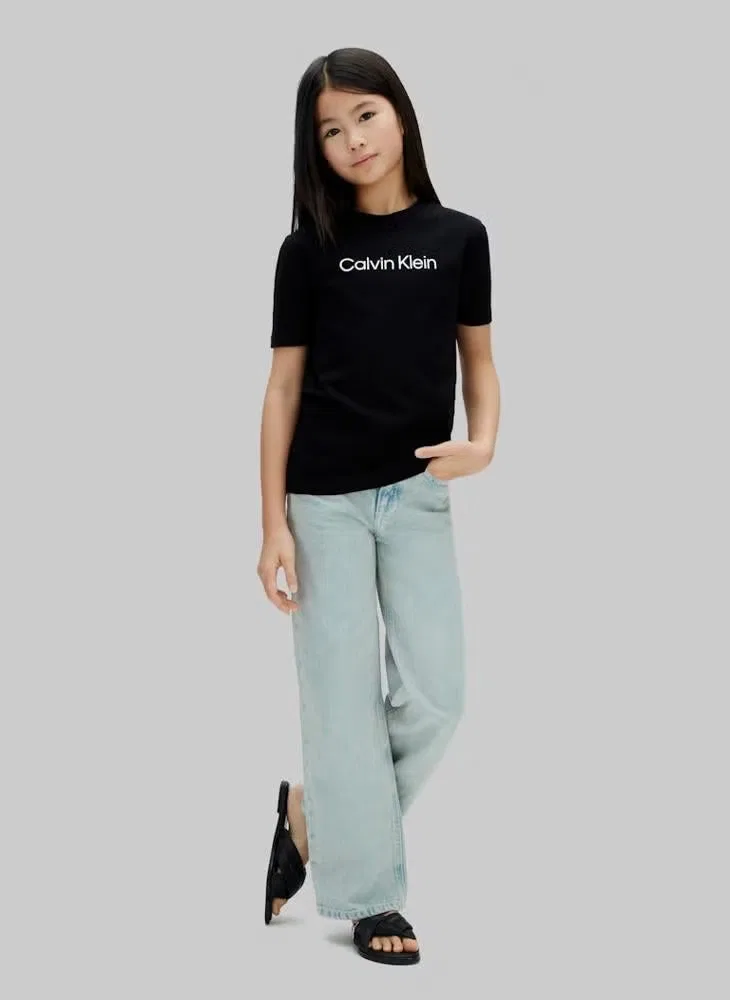 Футболка с принтом логотипа на груди Logo Calvin Klein Jeans, черный — фото 3