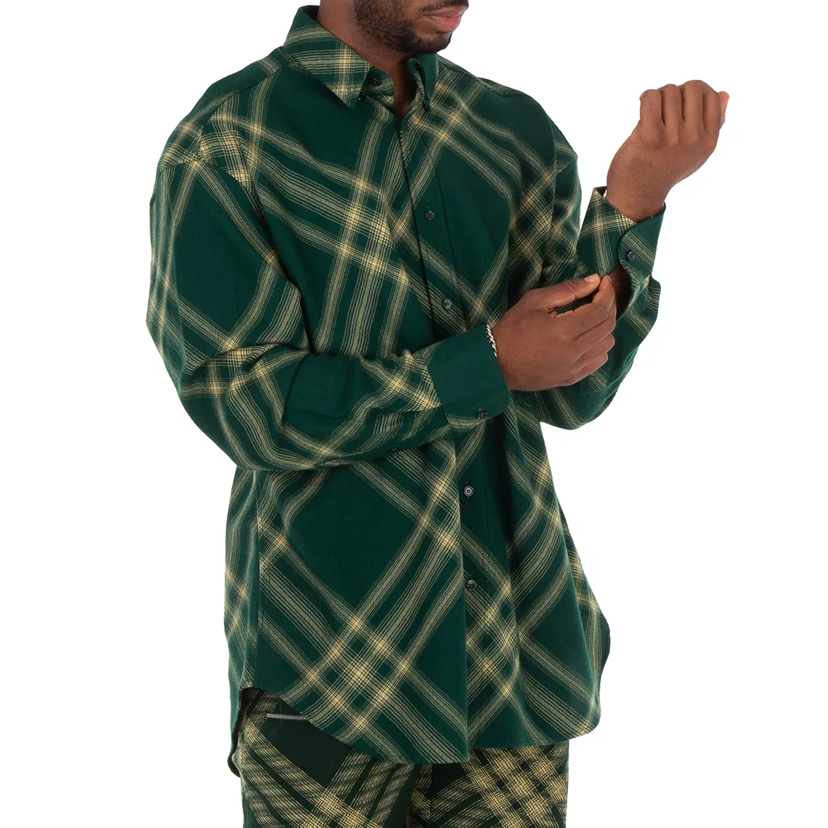 Рубашка из шерсти с принтом Ombre Check EKD Burberry, Primrose Ip Check — фото 2