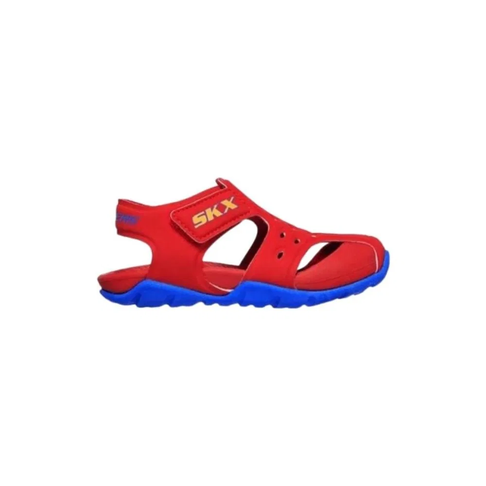 Детские сандалии-шлепанцы с закрытым носом на липучке Sıde Wave 92330N-RDBL Skechers