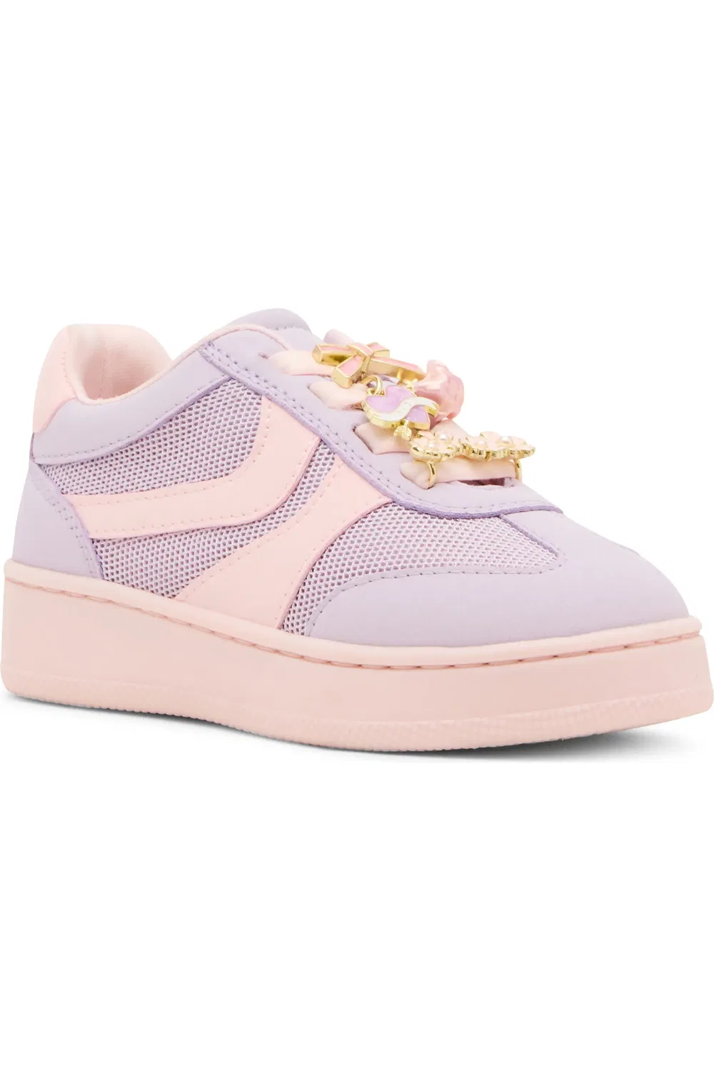 Кроссовки детские на шнурках с подвесками Kids' Jersey Steve Madden, Blush/Lilac