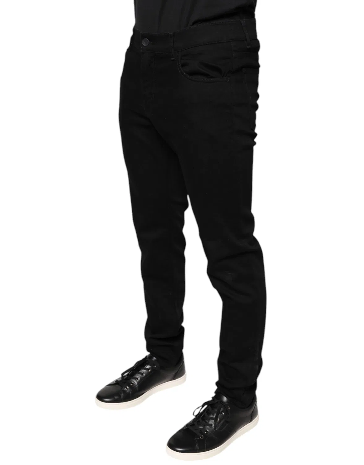 Мужские джинсы скинни с логотипом Denim Jeans Dolce & Gabbana, Black — фото 3
