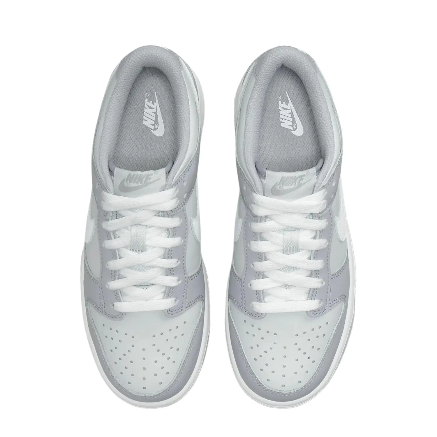 Детские кроссовки для мальчиков с принтом Dunk Low Gs NIKE, Grey Fog — фото 3
