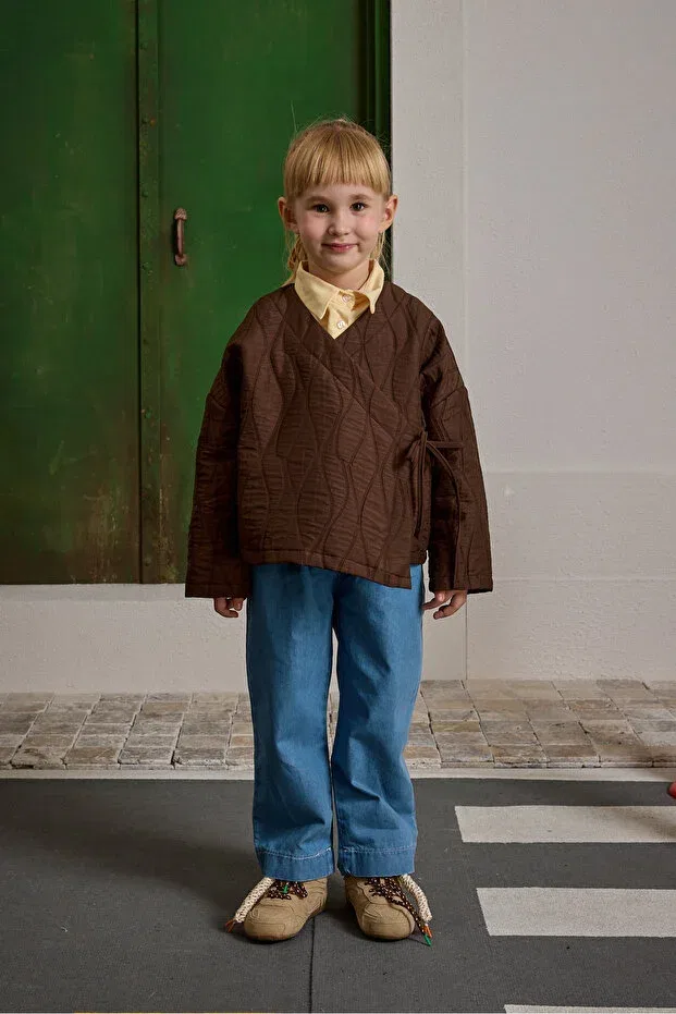 Детское пальто для девочек стеганое Fahhar Kids, Brown
