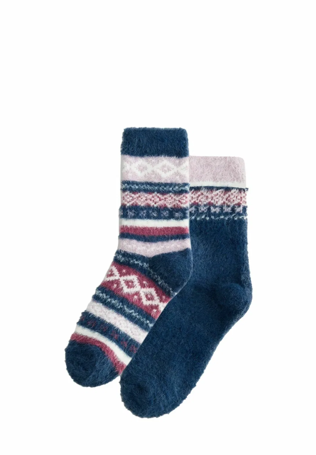 Уютные носки Superhairy, 2 шт. в упаковке - носки Next, Navy Blue Purple Fairisle