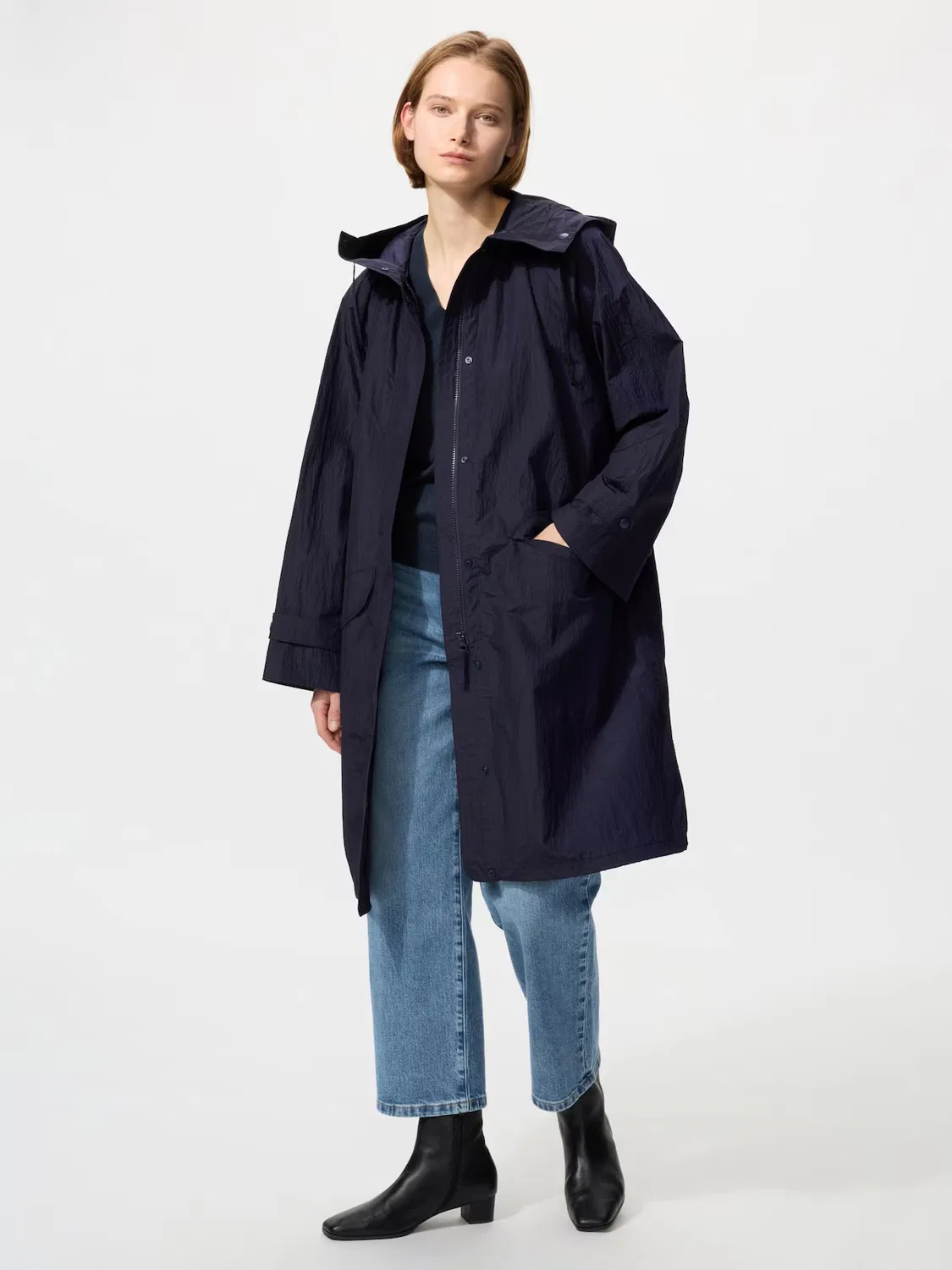 Пальто Uniqlo Пальто большого размера, большого размера, темно-коричневый — фото 2