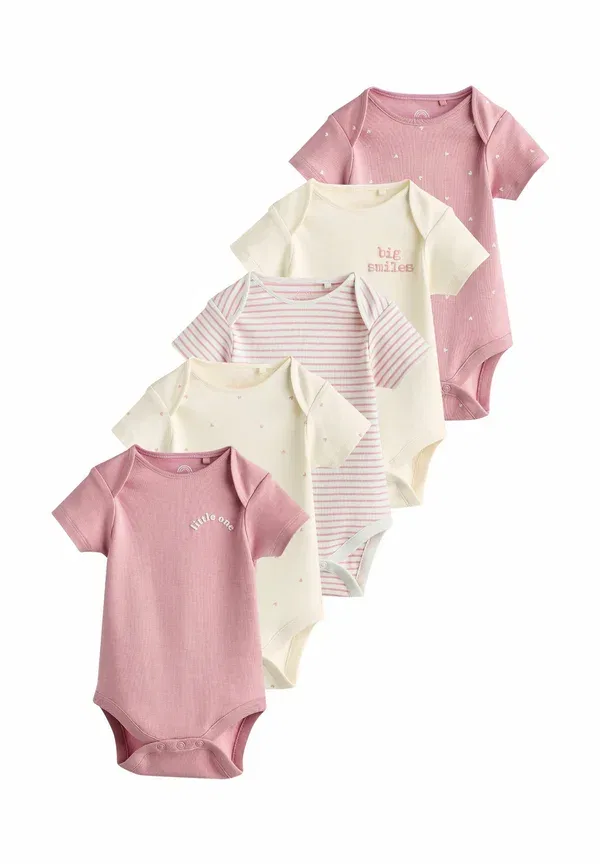 Комплект из 5 боди с коротким рукавом, модель Short sleeve 5 pack - body, Next, Pink Heart, розовый
