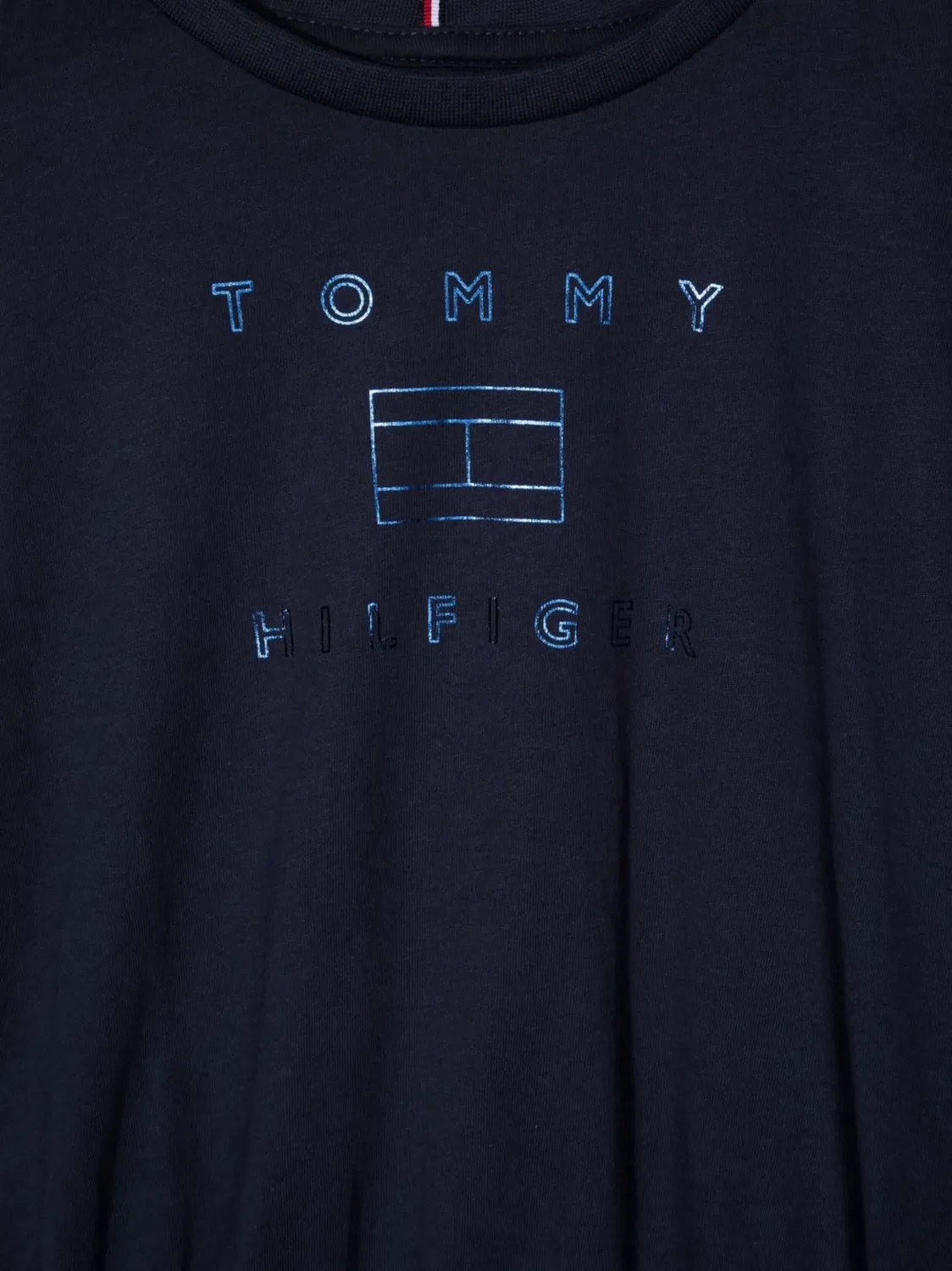 Футболка с логотипом и эластичным подолом Tommy Hilfiger, темно-синий — фото 2