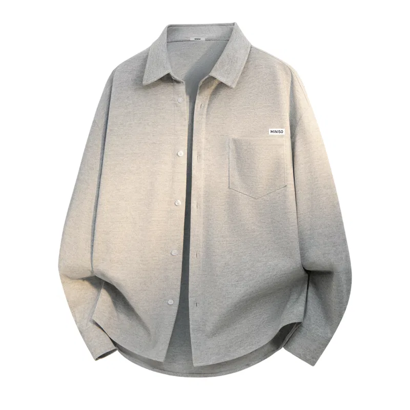 Детская рубашка с длинным рукавом утепленная MINISO, Heather Gray