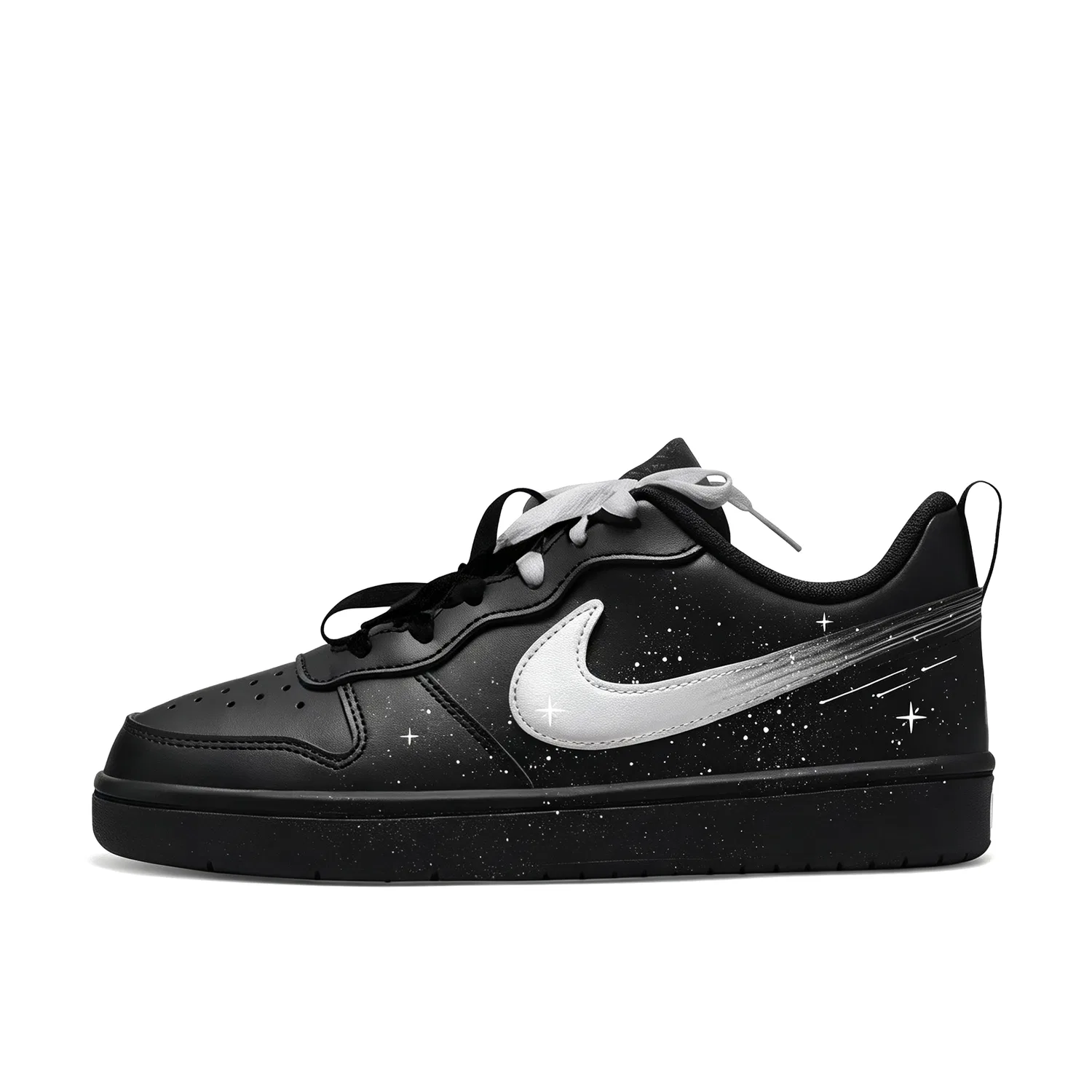 Женские детские кроссовки для скейтбординга с принтом Nike Court Borough 2, Black — фото 3