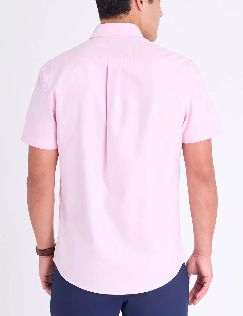 Мужская рубашка U.S. Polo Assn. Short Sleeve Stretch Oxford, розовый — фото 2