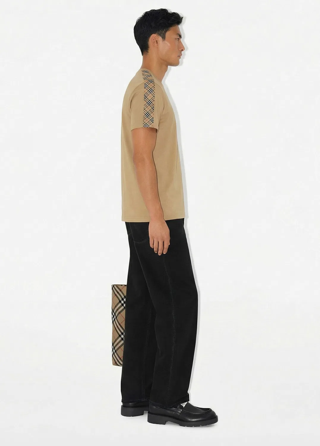 Футболка Burberry Tal Trim Cotton, бежевый — фото 3