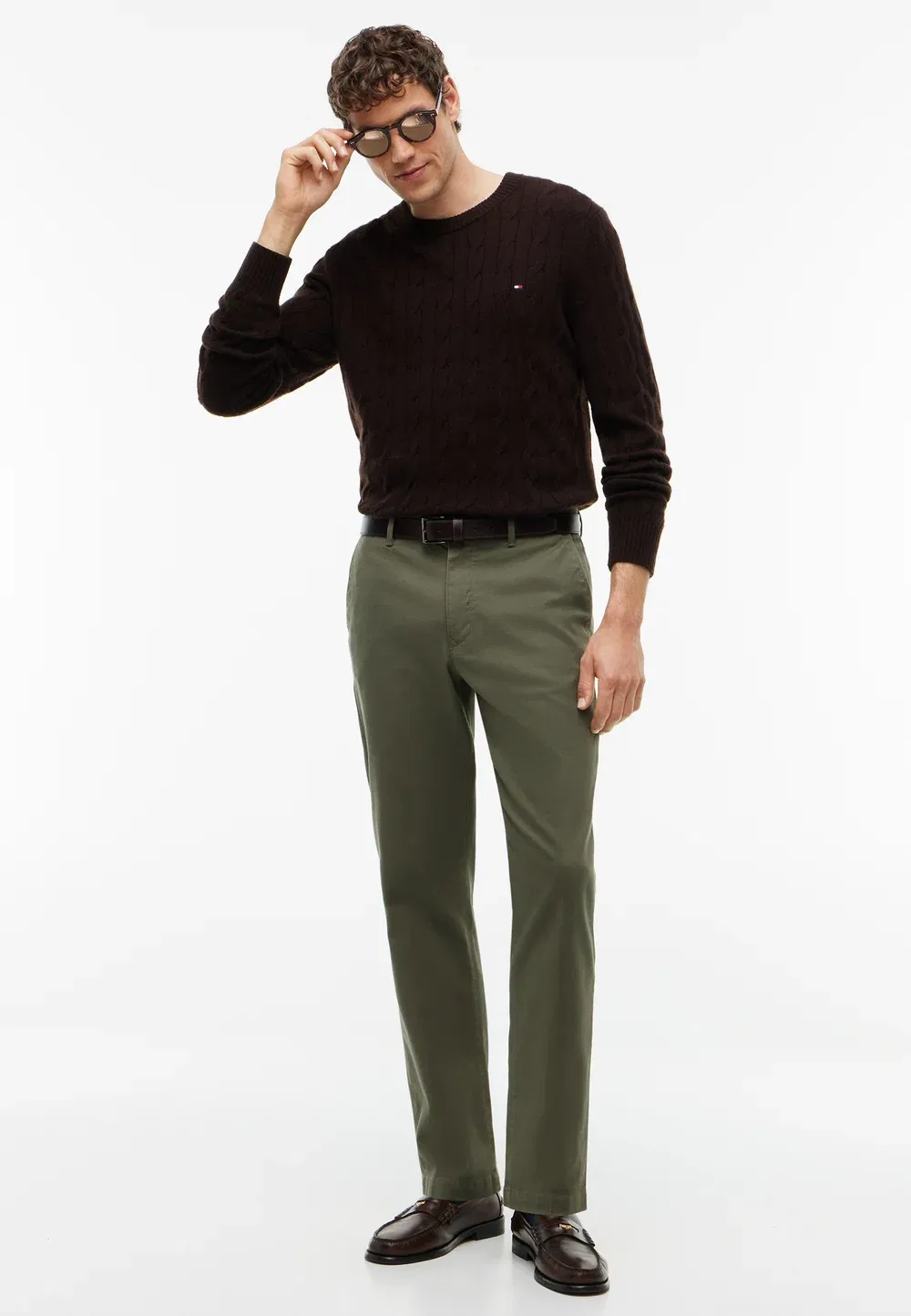 Открытая конструкция Denton - брюки чинос Tommy Hilfiger, Ghost Fern — фото 2