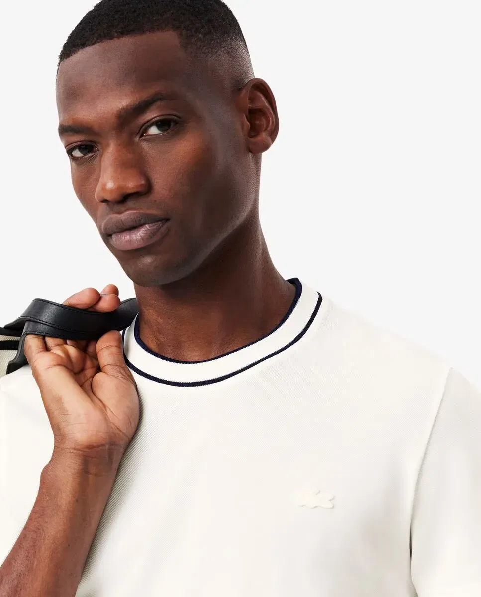 Мужская футболка с коротким рукавом из пике Lacoste, Blanco — фото 3