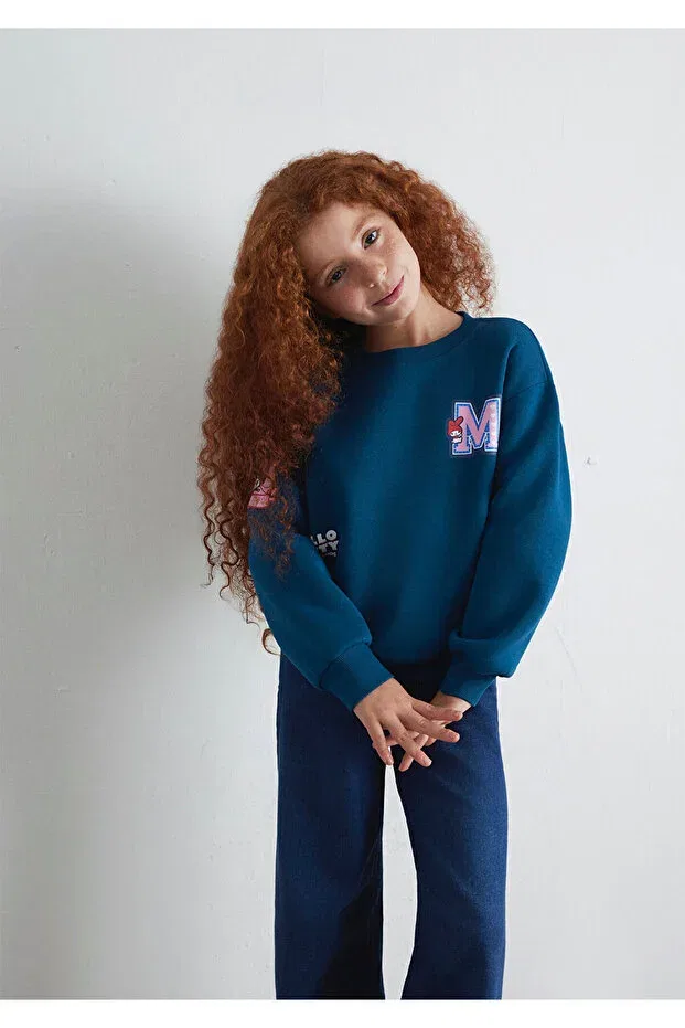 Детские свитшот для девочек с принтом Hello Kitty Mavi, Blue — фото 3