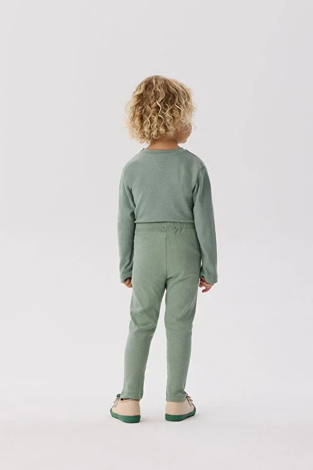 Детские леггинсы для девочек однотонные Nebbati Basic, Green — фото 4